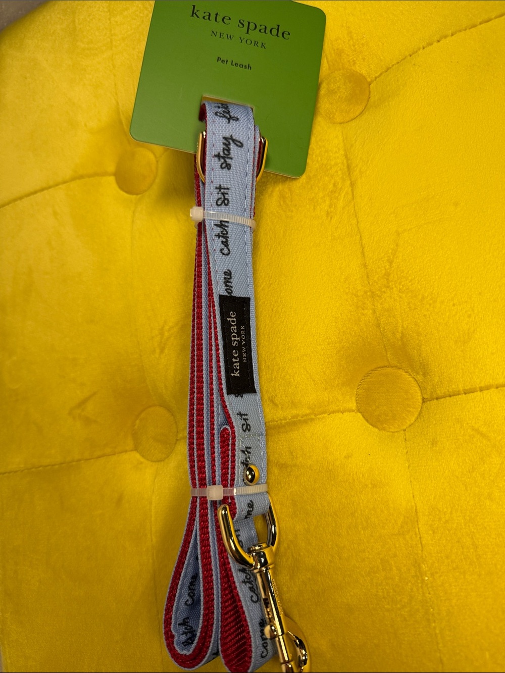 Kate Spade New York Raining Cats & Dogs Dog Leash 60" Up To 70 lbs NWT